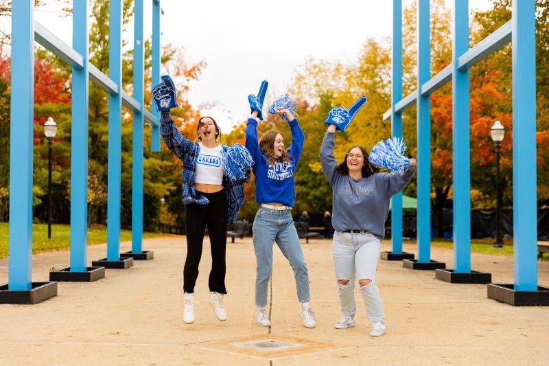 group of students celebrating